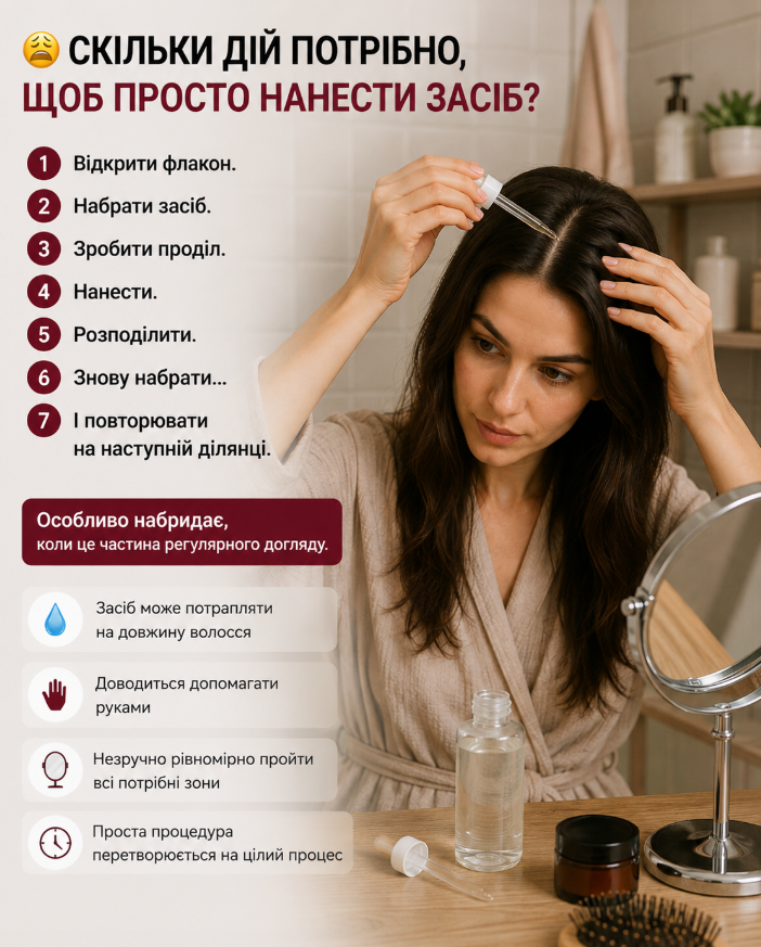 Гребінь з вбудованим резервуаром для засобу